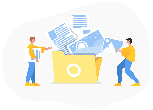 Personal Cloud File Storage Or File Sharing Stock Illustration ...