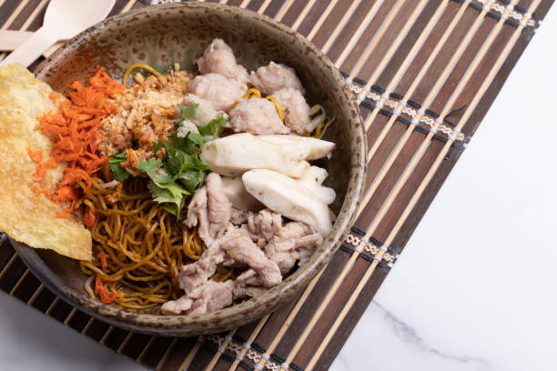 istock Baked Dried Noodles Pork and fish balls 1329889765