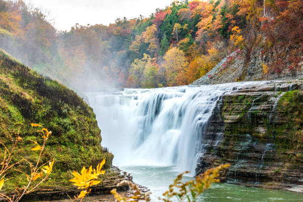 istock Waterfall, autumn leaves, Letchworth State Park 1329890717