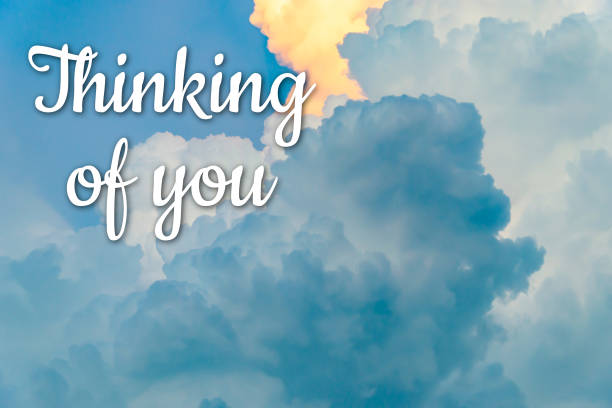 istock Thinking of you - card. Background from clouds, sky. 1329891143
