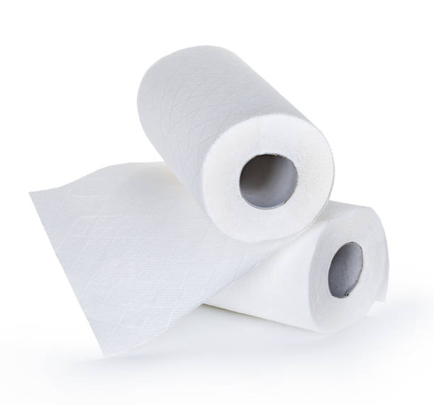 istock Kitchen paper towel isolated on white background. 1329893643