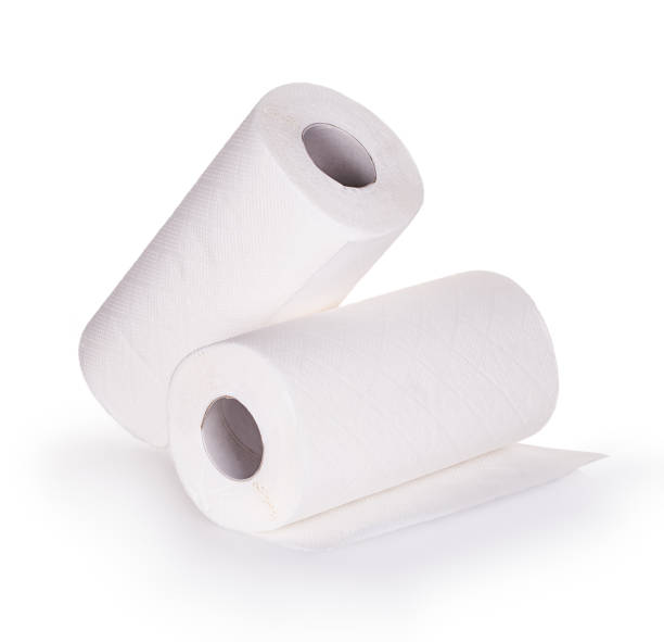 istock Kitchen paper towel isolated on white background. 1329893703