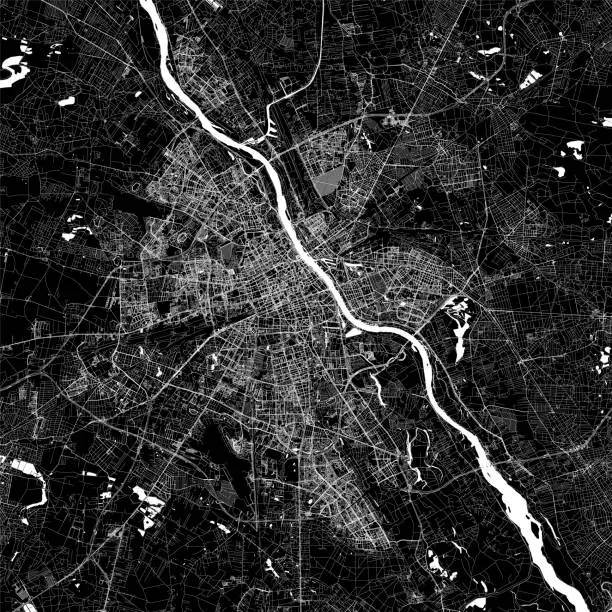 Vector illustration of Warsaw, Poland Vector Map