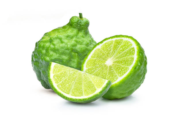 istock bergamot or kaffir lime fruit isolated on white 1329895903