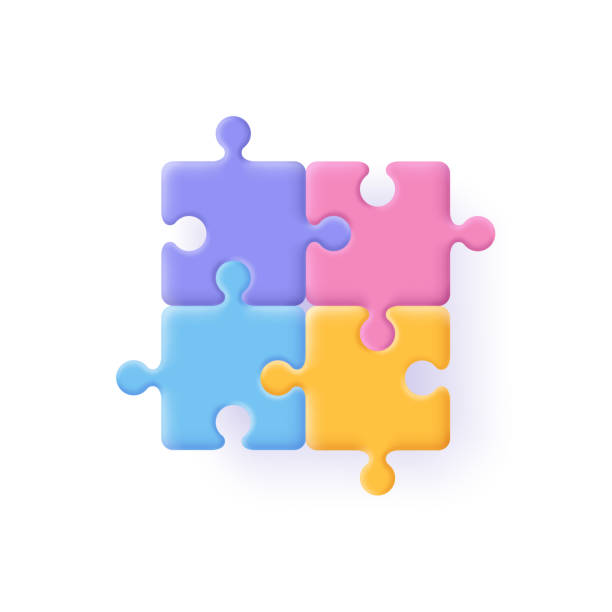 ilustraciones, imágenes clip art, dibujos animados e iconos de stock de rompecabezas, rompecabezas, concepto de datos incompletos. icono de piezas de rompecabezas. ilustración vectorial 3d. - puzzle jigsaw piece teamwork jigsaw puzzle