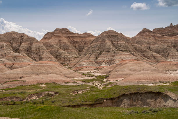 istock Horizontal stripes over mountain range, Badlands, SD, USA 1329902934
