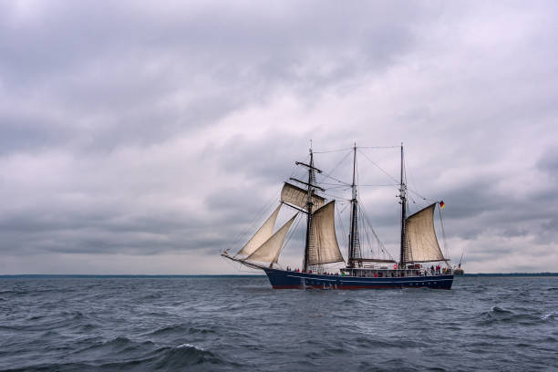 istock Sailing ship on the Baltic Sea in Warnemuende, Germany 1329905486