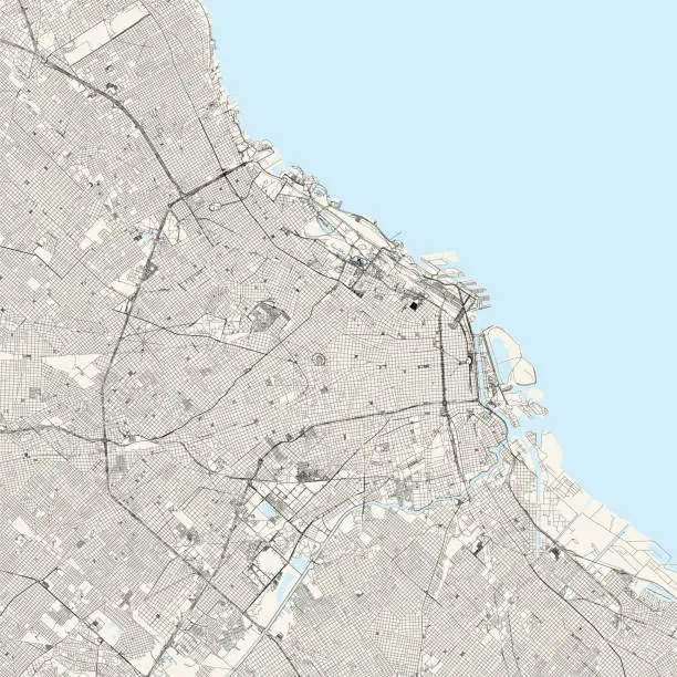 Vector illustration of Buenos Aires, Argentina Vector Map