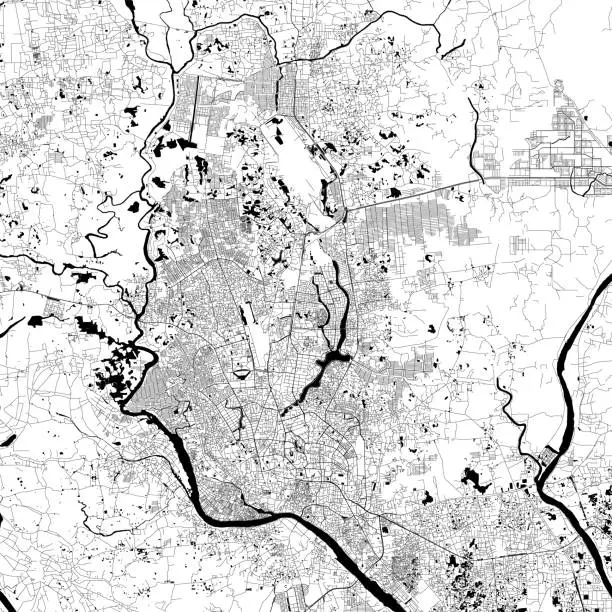 Vector illustration of Dhaka, Bangladesh Vector Map