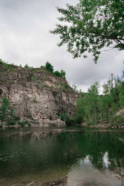 istock a mountain lake between the rocks. beautiful and calm landscape 1329908401