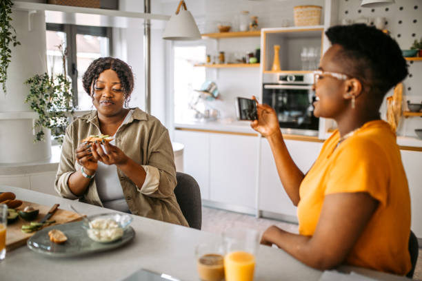 istock Making healthy breakfast for new cooking vlog. 1329911478