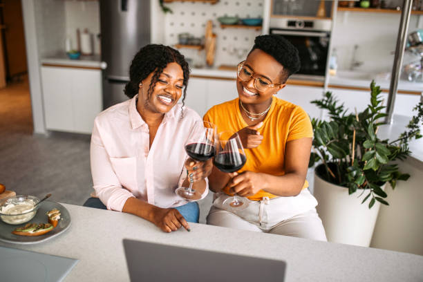 istock Virtual party with friends 1329911502
