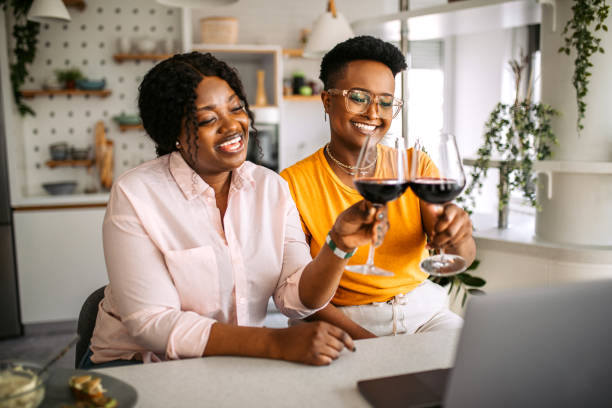 istock Virtual party with friends 1329912115