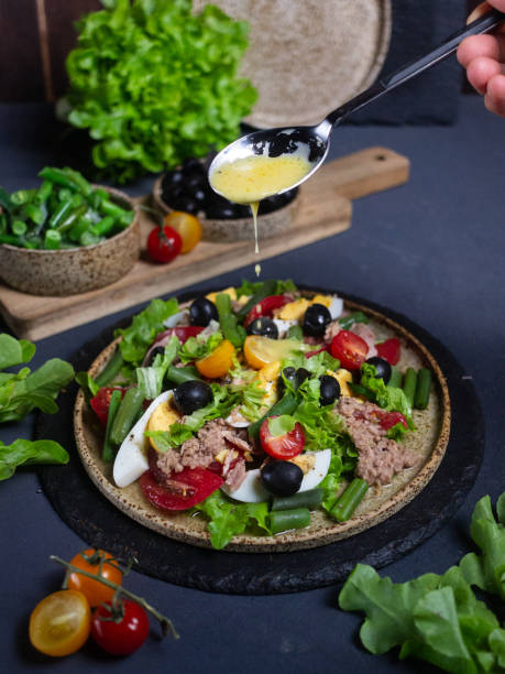 istock French tuna salad recipe on a dark background 1329912144