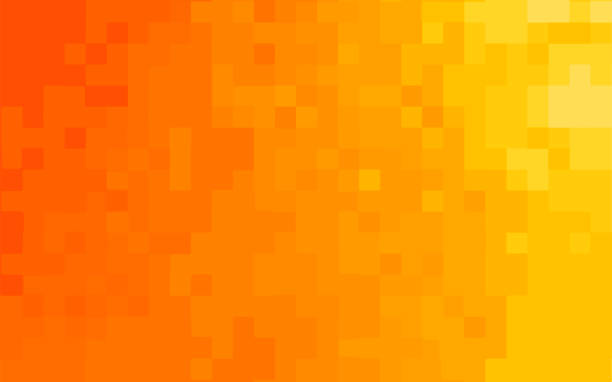 abstrakter pixelgelber hintergrund. geometrische goldstruktur aus quadraten. vektormuster quadratischer gelber pixel - techno backgrounds textured yellow stock-grafiken, -clipart, -cartoons und -symbole