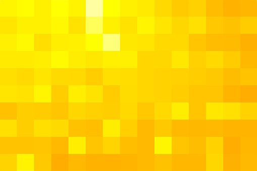 Abstract pixel yellow background. Gold geometric texture from yellow squares. Vector pattern of square yellow pixels. A backing of mosaic squares. Vector illustration