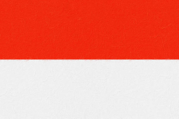 istock Indonesia flag painted with paint on a concrete wall 1329914976