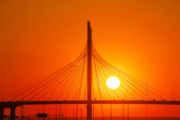 istock solar ball among the cables of the cable-stayed bridge 1329917088