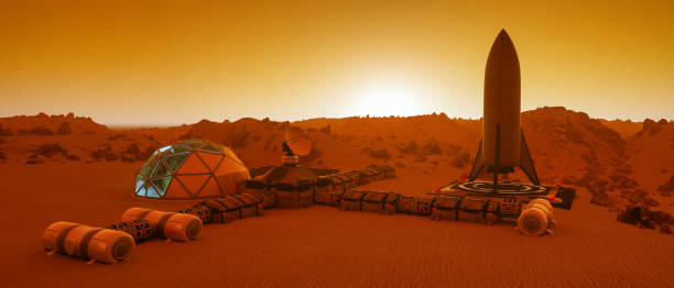 istock an outpost on the red planet mars (3d rendering) 1329917715