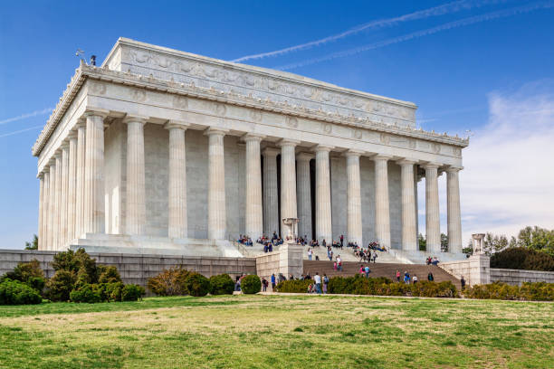 istock Lincoln Memorial with Blue Sky and Clouds, Washington DC, USA. 1329920608