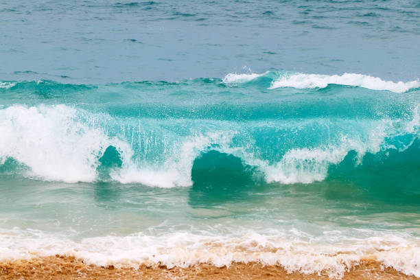 istock Powerful ocean blue waves with white foam. Marine background. 1329921003