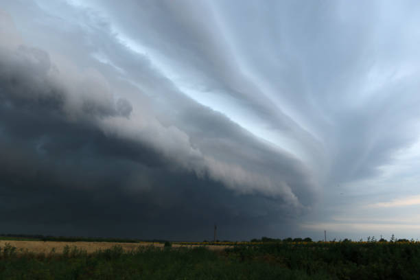 istock Stormy sky with dark clouds before a thunderstorm. 1329924050