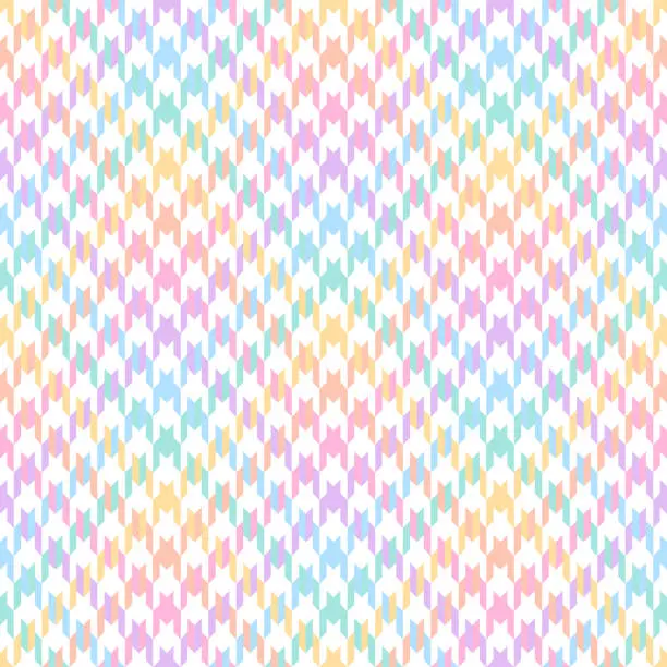 Vector illustration of Plaid pattern. Pastel colorful houndstooth vector graphic for dress, scarf, coat, jacket, blanket, other modern spring fashion fabric print. Seamless geometric light multicolored check design.