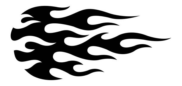 Tribal flame graphic motorcycle and car decal and airbrush stencil Tribal flame graphic motorcycle and car decal and airbrush stencil. Ideal for car decal, sticker, airbrush stencil and even tattoos. motorcycle tattoo designs stock illustrations