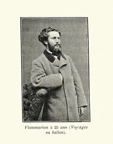 Vintage photograph of Camille Flammarion, French astronomer, age 25