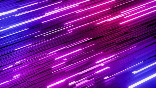 istock 3d render. 3d abstract simple geometric background with red blue blocks like light bulbs flashing neon lights. Creative simple motion design bg with 3d objects. 1329937347