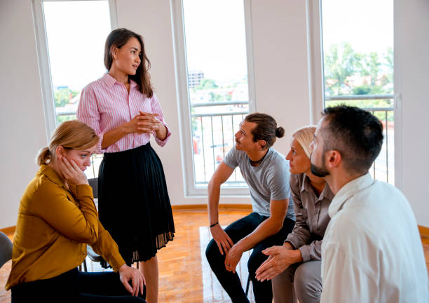 istock The Woman talks about herself in group session 1329939312