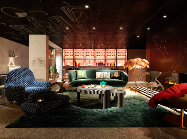 istock 3d render of luxury hotel reception and lobby 1329946087