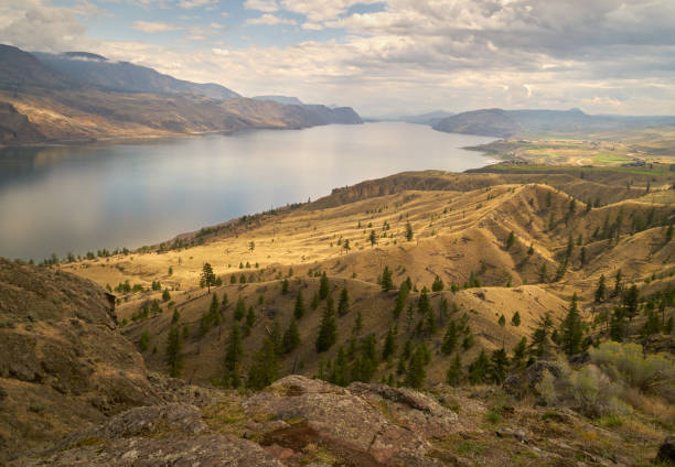 Kamloops Lake British Columbia Kamloops Lake on the Thompson River in British Columbia. Canada. kamloops stock pictures, royalty-free photos & images