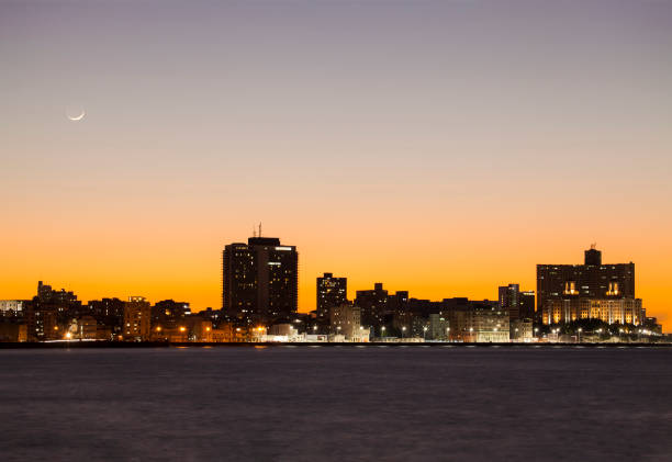 Havana at sunset along the Malecon