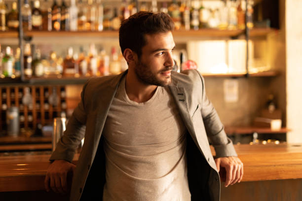 istock Young man's portrait at Buenos Aires bar 1329954627