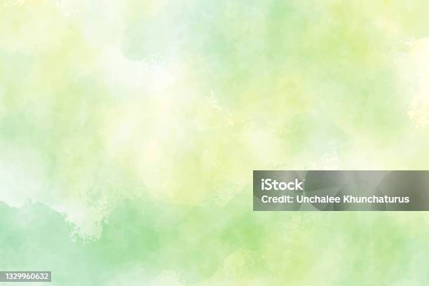 Sfondo Acquerello Giallo E Verde Per La Primavera - Immagini vettoriali stock e altre immagini di Sfondi - Sfondi, Dipinto ad acquerelli, Colore verde