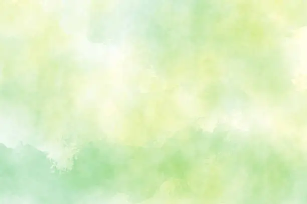 Vector illustration of yellow and green watercolor background for spring