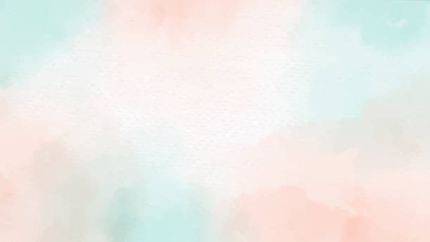 istock watercolor pastel green and orange brush on white paper textured background 1329960700