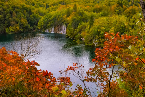 istock Plitvice Main Waterfalls in Plitvice Lakes National Park at fall, Plitvice Jezera, Croatia 1329963880