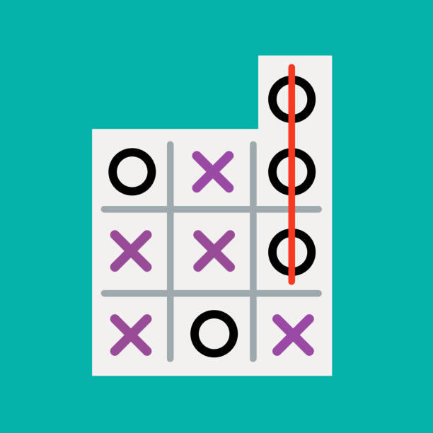 istock Concept of thinking outside the box.  X O game on blue background. illustration 1329967205