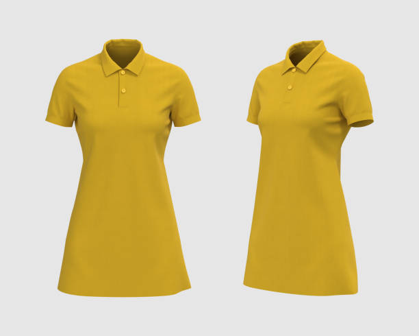 istock Blank collared shirt mockup in front and side views 1329967284