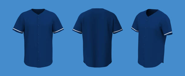 istock Baseball t-shirt mockup in front, side and back views 1329967352
