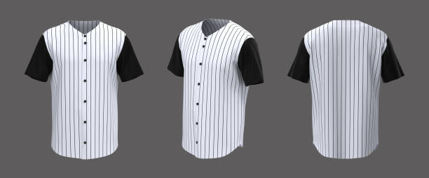 istock Baseball t-shirt mockup in front, side and back views 1329967387