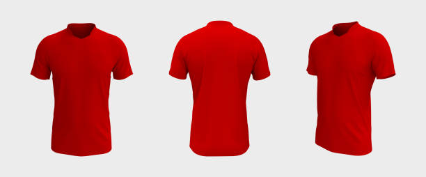 istock men's soccer t-shirt mockup in front, side and back views 1329967438