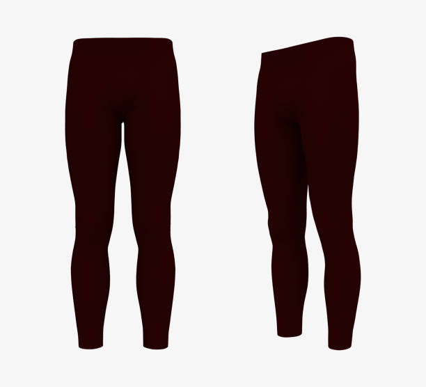 istock Blank leggings mockup in front and side views. Sweatpants 1329967472