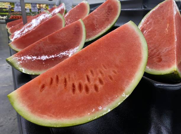 istock Fresh and Juicy Watermelon on display 1329971085