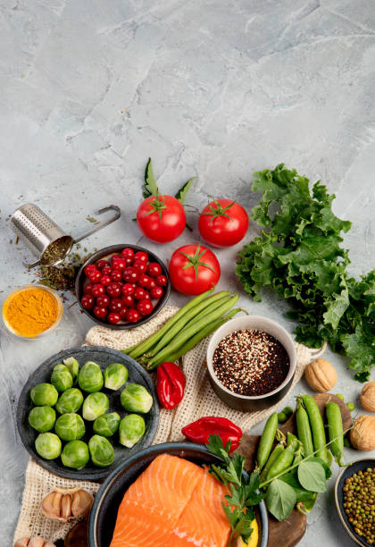 istock Selection of healthy food 1329972801