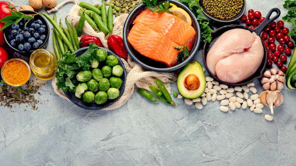 istock Selection of healthy food 1329972872