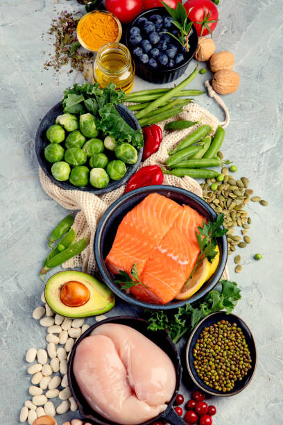 istock Selection of healthy food 1329973415