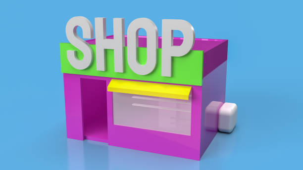 istock The shop on blue background for business concept 3d rendering 1329977048